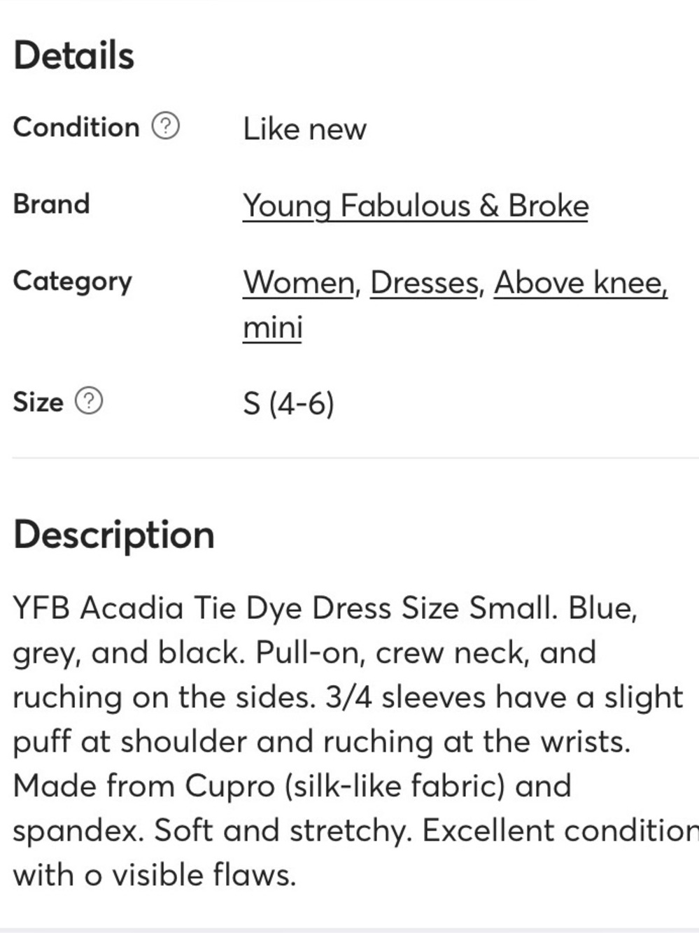 YFB Acadia Tie Dye Dress Small - Picture 10 of 10
